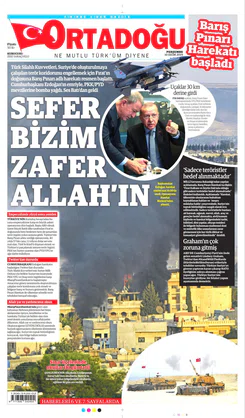 Ortadogugazetesi.com - 10.10.2019 Manşeti