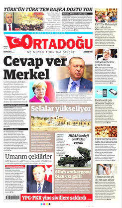 Ortadogugazetesi.com - 14.10.2019 Manşeti