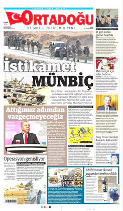 Ortadogugazetesi.com - 15.10.2019 Manşeti
