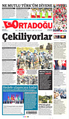 Ortadogugazetesi.com - 16.10.2019 Manşeti