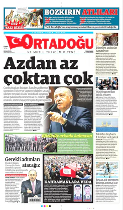 Ortadogugazetesi.com - 17.10.2019 Manşeti