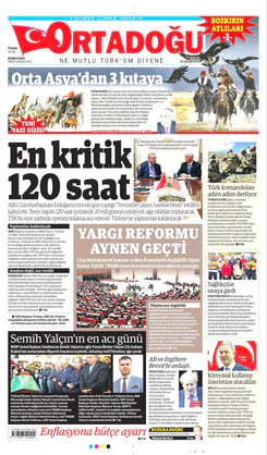 Ortadogugazetesi.com - 18.10.2019 Manşeti
