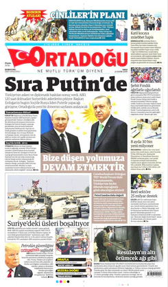 Ortadogugazetesi.com - 22.10.2019 Manşeti