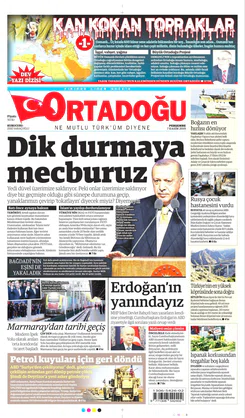 Ortadogugazetesi.com - 07.11.2019 Manşeti