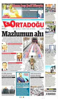 Ortadogugazetesi.com - 08.11.2019 Manşeti