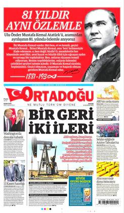 Ortadogugazetesi.com - 10.11.2019 Manşeti