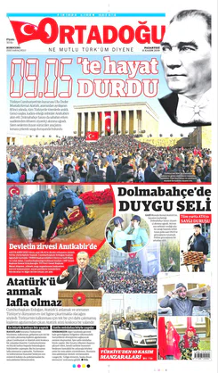 Ortadogugazetesi.com - 11.11.2019 Manşeti
