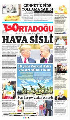 Ortadogugazetesi.com - 13.11.2019 Manşeti