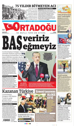 Ortadogugazetesi.com - 15.11.2019 Manşeti