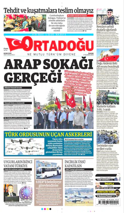 Ortadogugazetesi.com - 17.11.2019 Manşeti