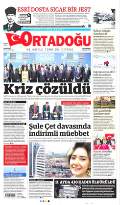 Ortadogugazetesi.com - 05.12.2019 Manşeti