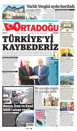 Ortadogugazetesi.com - 25.12.2019 Manşeti
