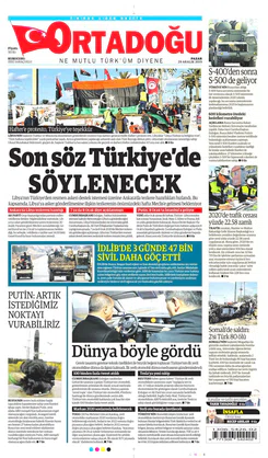 Ortadogugazetesi.com - 29.12.2019 Manşeti