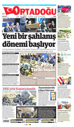 Ortadogugazetesi.com - 17.01.2020 Manşeti