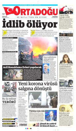 Ortadogugazetesi.com - 23.01.2020 Manşeti