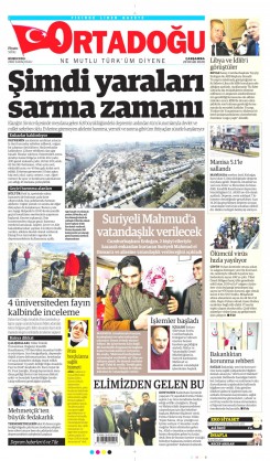 Ortadogugazetesi.com - 29.01.2020 Manşeti