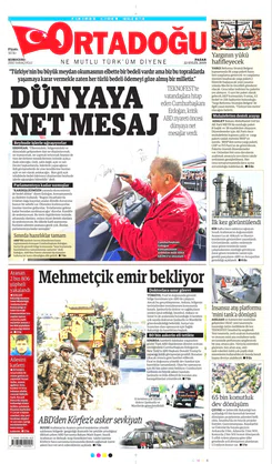 Ortadogugazetesi.com - 22.09.2019 Manşeti