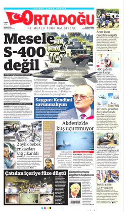 Ortadogugazetesi.com - 24.07.2019 Manşeti