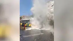 Ümraniye’de İETT otobüsünde korkutan yangın