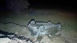 Manisa'da araç şarampole yuvarlandı: 2 kişi yaralı