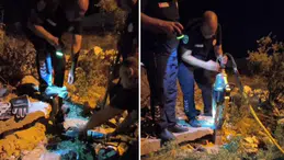 Demir boruda mahsur kalan kirpi kurtarıldı