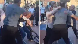 İki aile parkta çocukların göz önünde kavga ettiler
