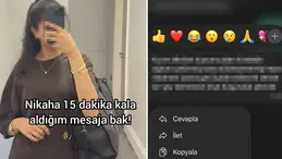 Nikaha dakikalar kala paylaşılan mesaj sosyal medyada gündem oldu