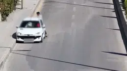 Drone destekli trafik denetiminde şaşırtan görüntü: Sürücü ve yolcu yer değiştirdi