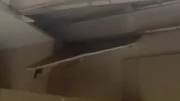 Bursa'da yeni teslim edilen dairede tavan çöktü: O anlar kamerada