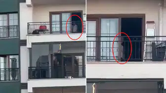 Gaziantep'te balkondaki uygunsuz davranış tepki çekti