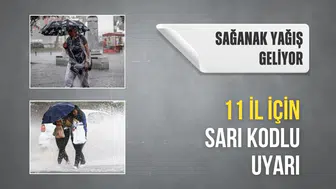 11 İl için sarı kodlu uyarı: Sağanak yağış geliyor...