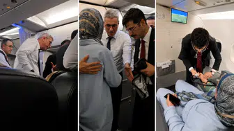 Bakan Memişoğlu uçakta rahatsızlanan yolcuya müdahale etti