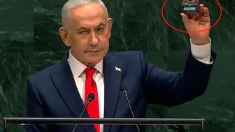 Netanyahu'nun BM konuşmasında protesto: Kürsüde çağrı cihazı gösterdi
