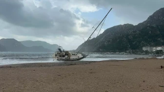 Marmaris’te fırtına alarmı: Ağaçlar devrildi, tekne karaya oturdu