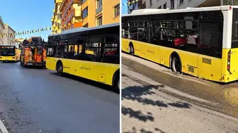 **Maltepe'de Yol Çökmesi İETT Otobüsünü Yere Serdi**