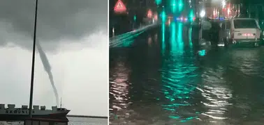 Mersin'de denizde çifte hortum görüldü: O anlar kaydedildi