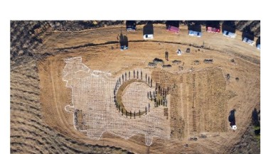 40 bin fidanla Türkiye haritası ve Türk bayrağı figürü oluşturuluyor