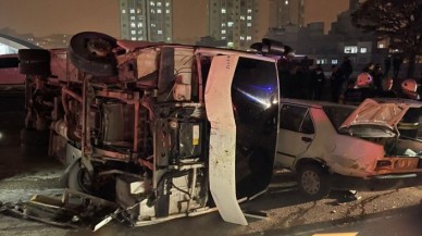 Gaziantep'te devrilen polis midibüsündeki 5 memur yaralandı