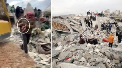 Enkaz altında kalan kadın doğum yaptı! Bebek yaşıyor,  anne hayatını kaybetti