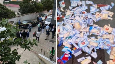 Pendik'te bir okulun önündeki çöpte çok sayıda kesilmiş kimlik bulundu