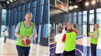 Erdoğan basketbol maçında oynadı. Karşılaşmayı bakın hangi taraf kazandı?