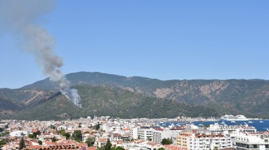 Marmaris'te orman yangını başladı. Evlere çok yakın
