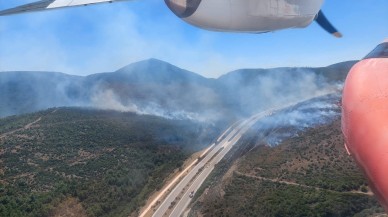 İzmir'de orman yangını. Çeşme Otoyolu ulaşıma kapatıldı