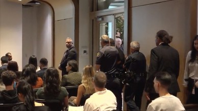 ABD polisi göz açtırmadı. Türkiye konferansını provake etmek isteyen Ermenilere müdahale