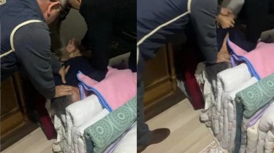 Polis baskınında yorganların arasına saklandı! Gören şaşıp kaldı