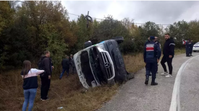 Tekirdağ'da yolcu minibüsü devrildi! Çok sayıda yaralı var