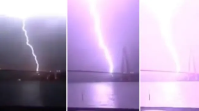 Yavuz Sultan Selim Köprüsü'ne yıldırım düştü