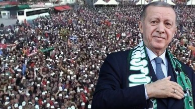 Cumhurbaşkanı Erdoğan'ın mitinginde dikkat çeken pankart: Apar topar kaldırıldı!
