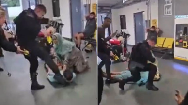 İngiltere'de havalimanında polis müdahalesi tepki çekti!