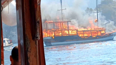 Marmaris'te bir teknede yangın: Yaralılar var!